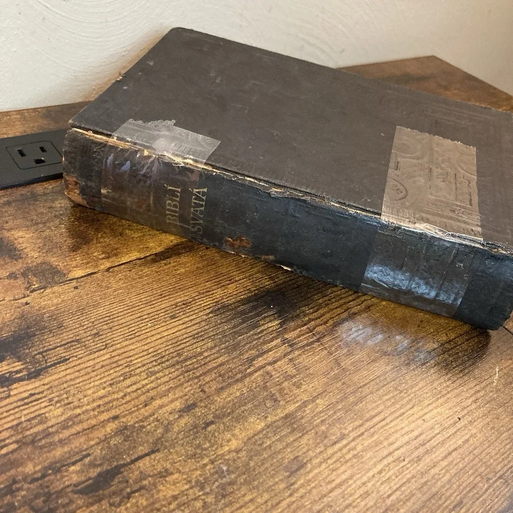 Antique Czech Bible 1909 Prague Kralice Biblí Svatá Vtg HC See Condition‎